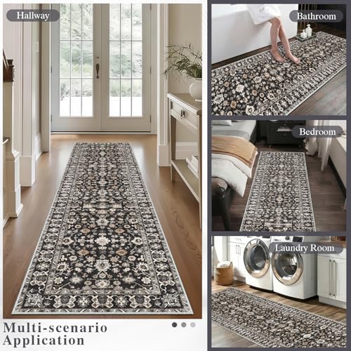 3x4 Rug for Office Washable Non Slip Small Runner for Entryway Black - Image 7