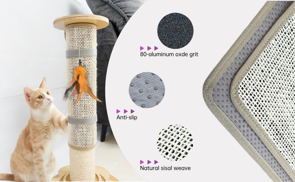 Cat Nail File Scratcher, Sisal Scratch Mat - Image 3