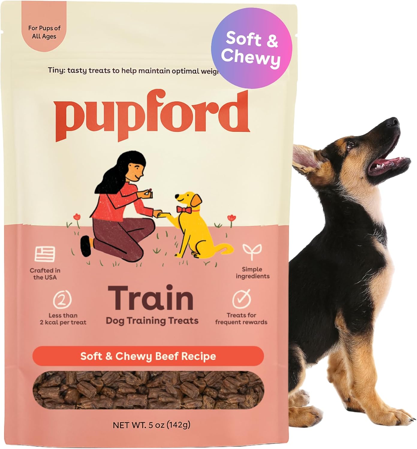 Pupford Soft & Chewy Training Treats for Dogs & Puppies (Beef, 5 oz)