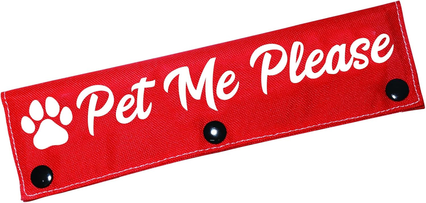 Funny Dog Leash Sleeve Pet Me Please Dog Leash Wrap Wrap Alert Hanging ID Patch Tag Pet Birthday Gift(Pet Me Please-Sleeve)