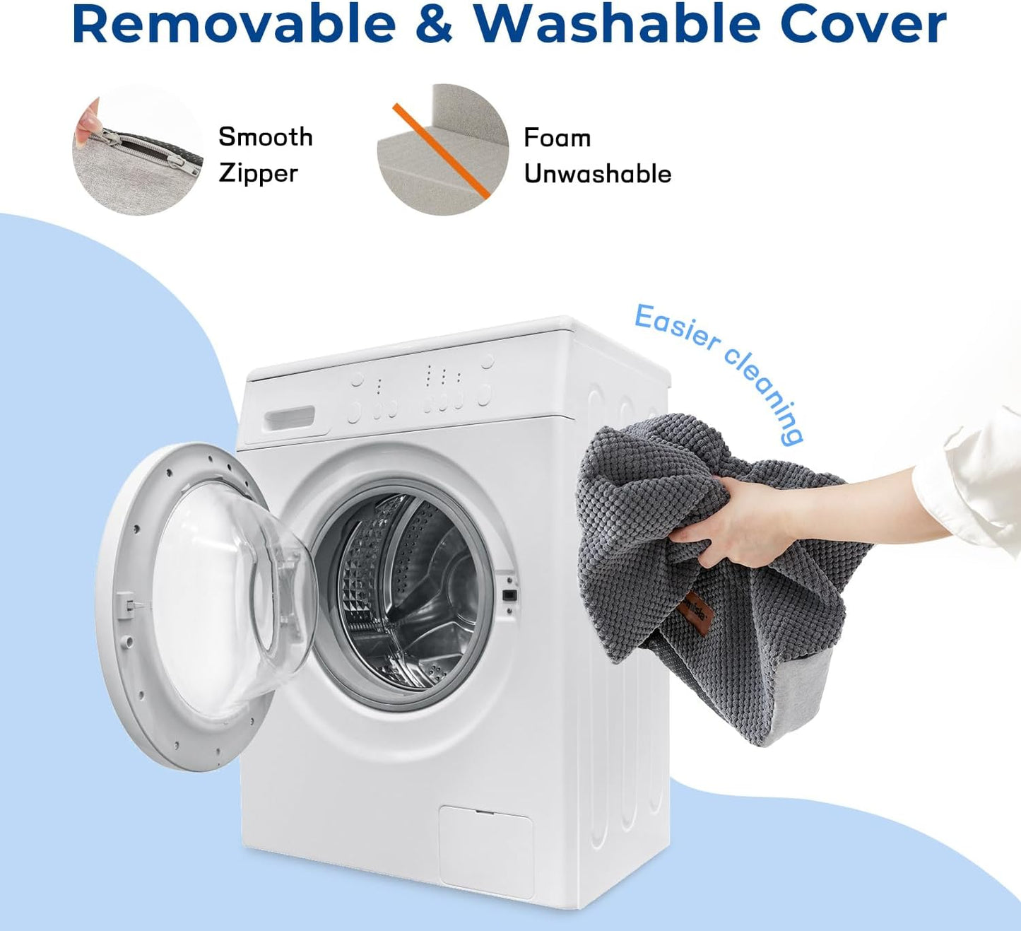 Pet Stairs for Small Dogs 15.7" H - Dog Stairs for Couch and Bed, 35D Foam Dog Steps Ramp with Non-Slip Bottom Grey, 3 Steps