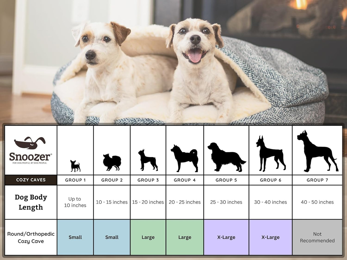 Snoozer Luxury Cozy Cave Dog Bed - Indoor Dog Bed with Cover Cave, Covered Calming Burrow for Small & Medium Sized Pets with Blanket Attached, Enclosed, Washable - Large, Anthracite