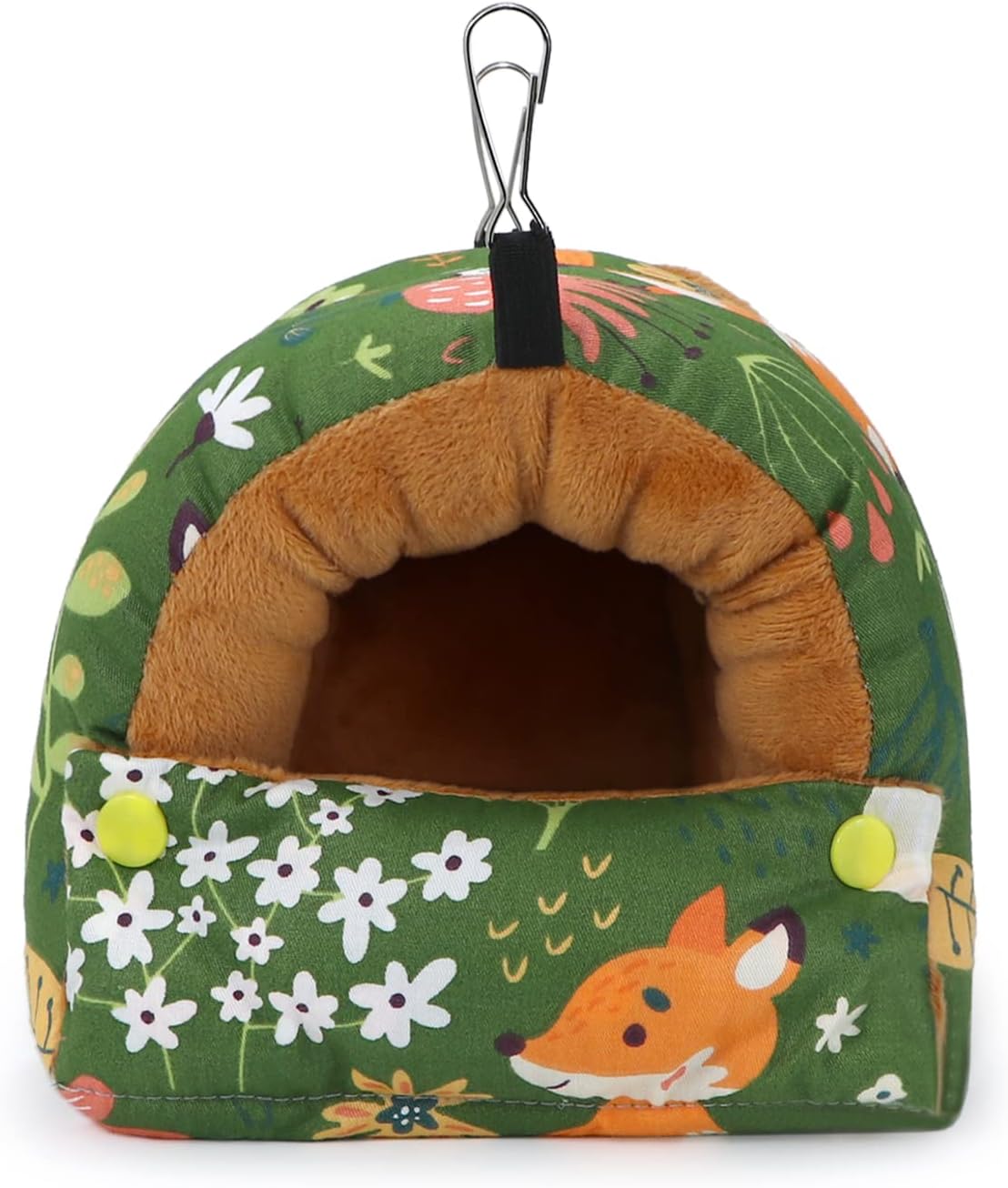 Wontee Bird Nest House Winter Warm Snuggle Hut Bird Bed Hanging Hammock for Parrots Budgies Parakeets Caique Senegal Cockatiels Conures (Small, Green)