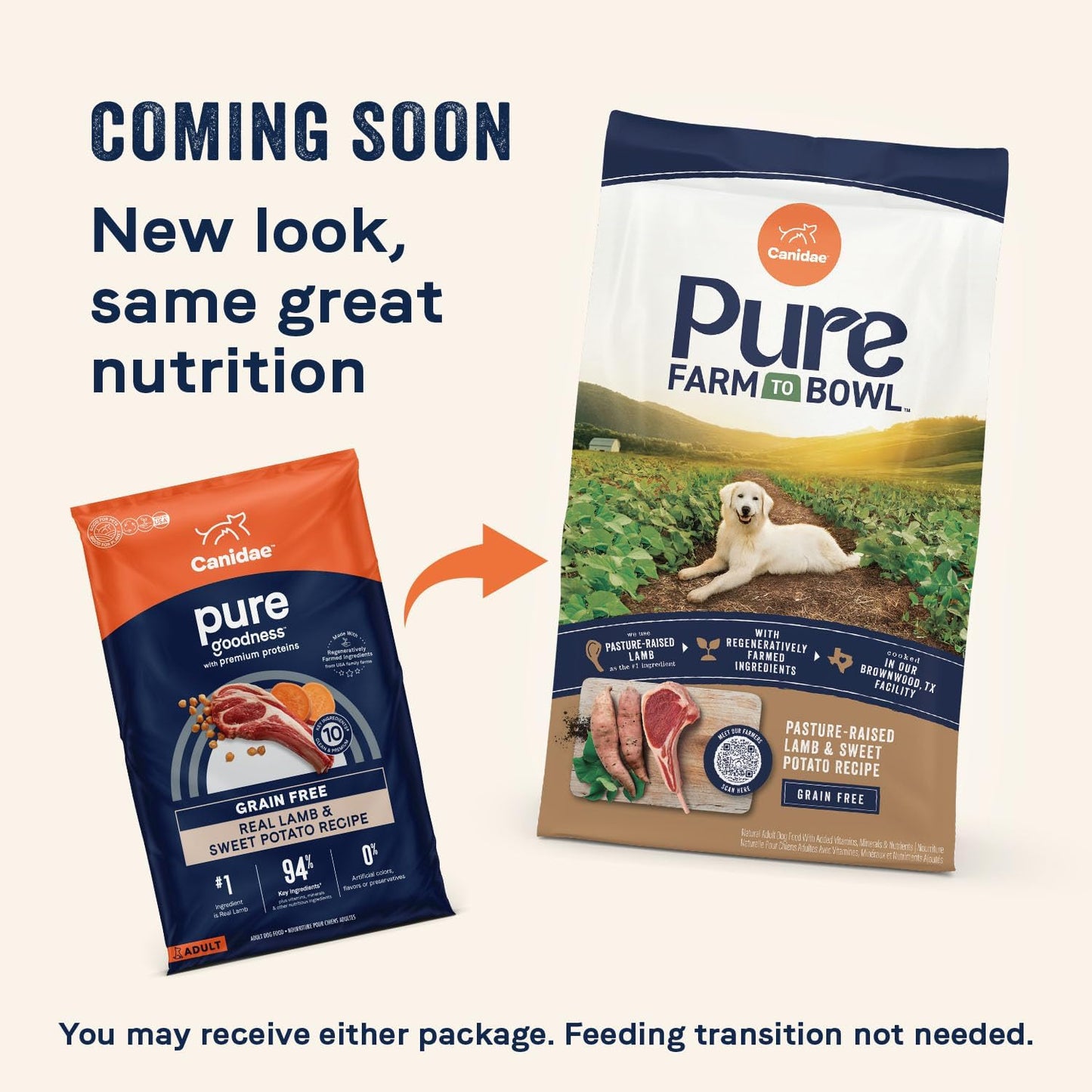 Canidae Pure Limited Ingredient Premium Adult Dry Dog Food, Real Lamb & Sweet Potato Recipe, 4 lbs, Grain Free