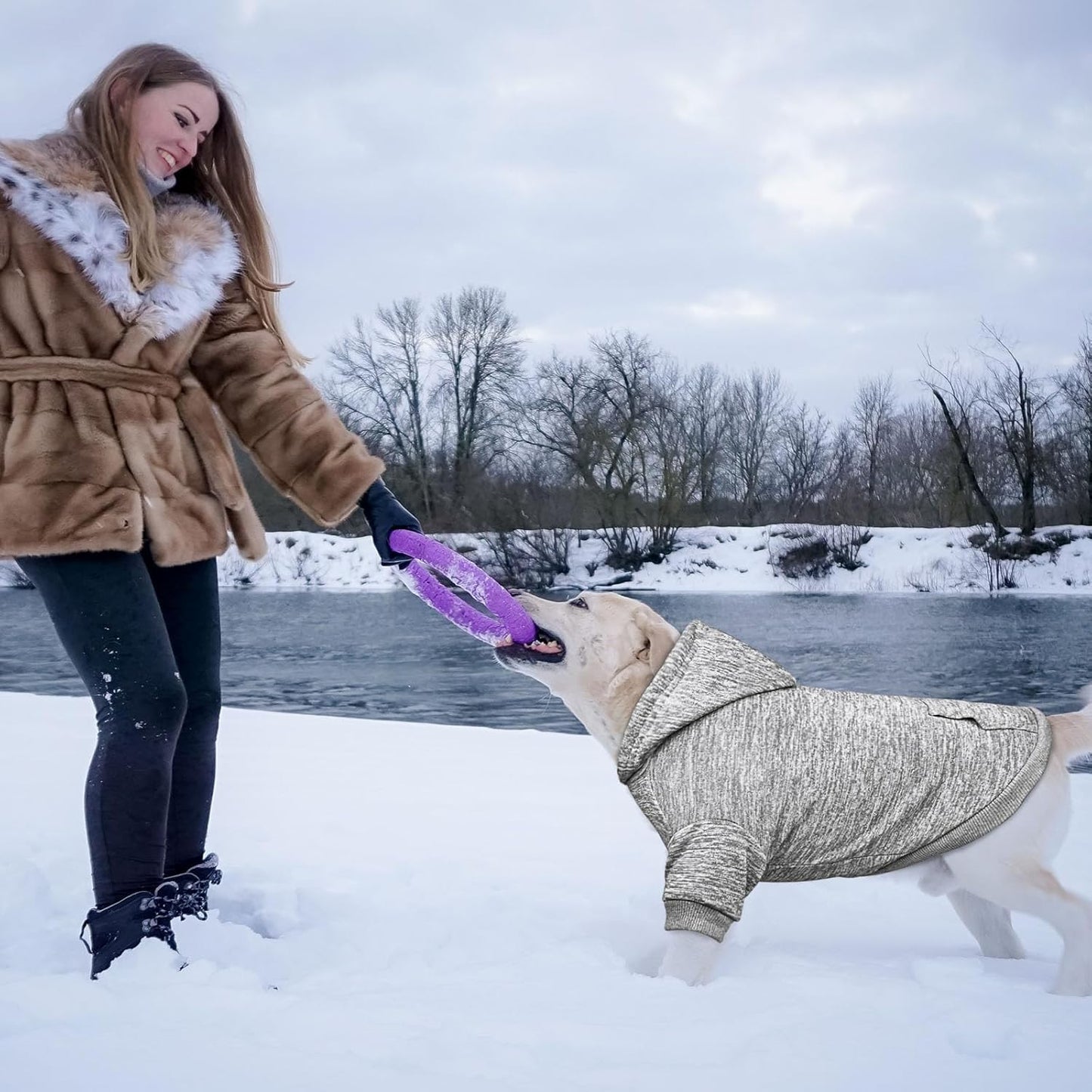 Dog Sweaters for Large Dogs Hoodie Fleece Dog Sweater Soft Clothes Sweatshirt with Pocket Hoodie for Large Dogs(Grey&XXL)