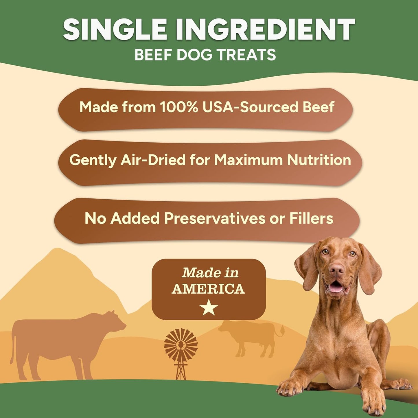 Gaines Family Farmstead Beef Chips for Dogs – 6 oz, Natural Single-Ingredient Dog Treats, High-Protein Rawhide-Free Chews, Healthy Grain-Free Snacks, Made in USA