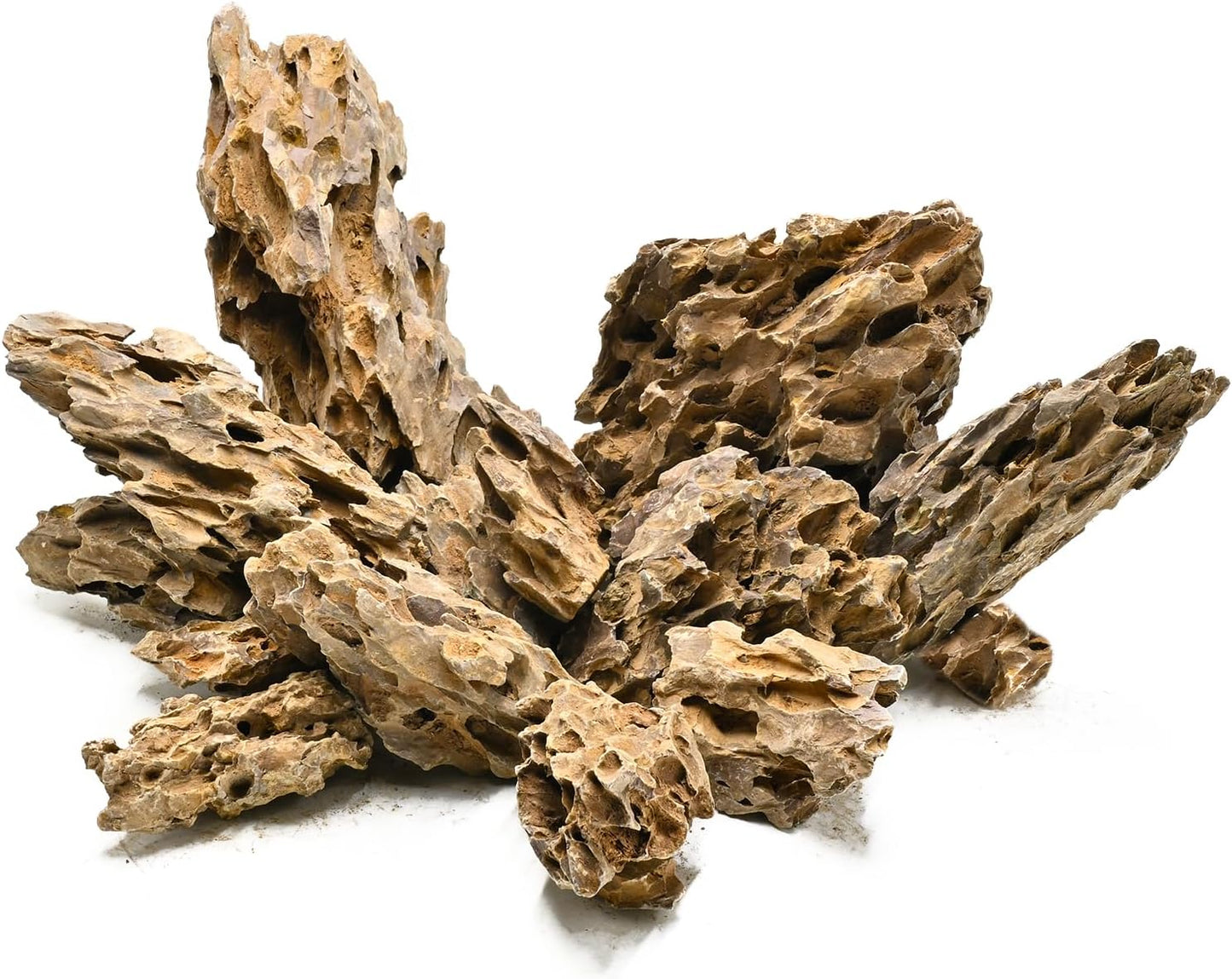 Unocho Aquarium Stone Rocks Dragon Stone 10LB Aquarium Décor Rocks Aquascaping Stone Fish Rocks for Aquariums Landscaping Model Tank Decoration Paludarium Amphibian Enclosures(2-6 inches)