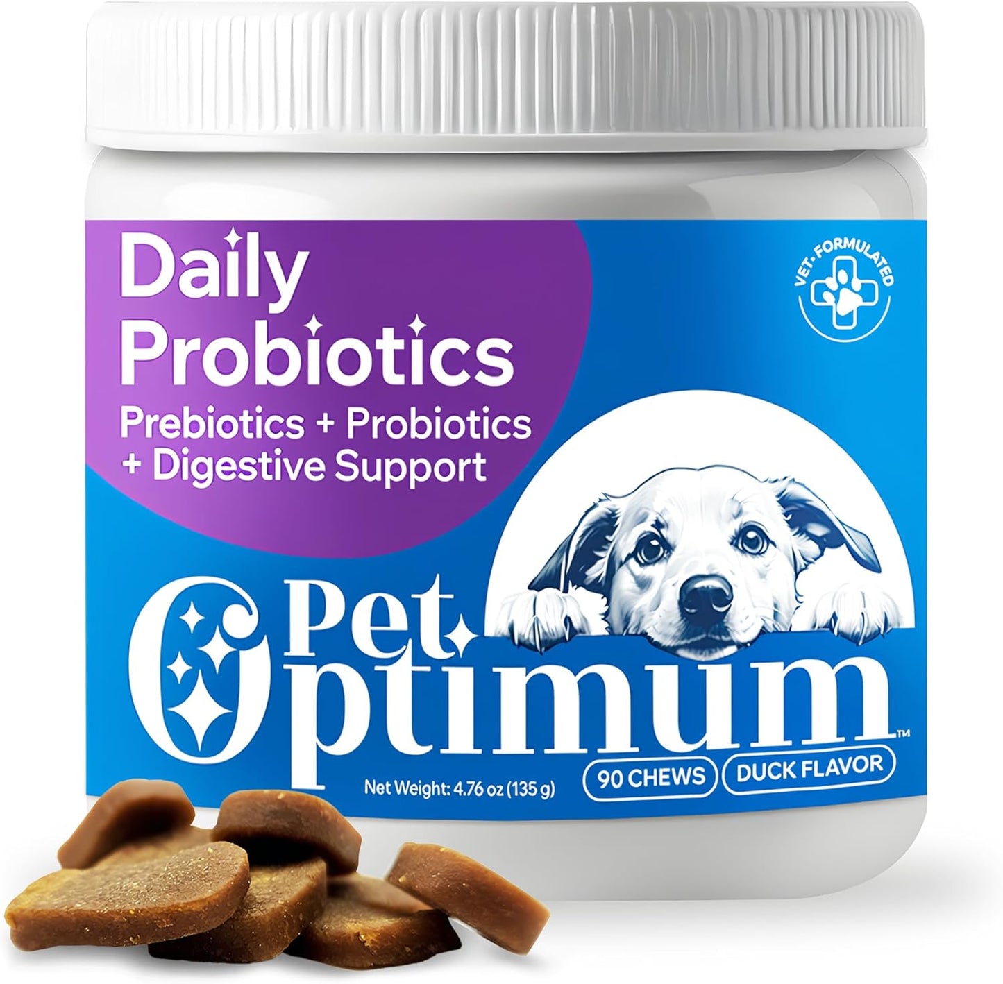 Dog Probiotics for Yeast, Itchy Skin and Itchy Ears, Allergy Relief, Daily Immune Support with Prebiotic & Digestive Enzymes (Gut Health) for Dogs, Reduce Diarrhea, Constipation & Gas Relief - 90ct