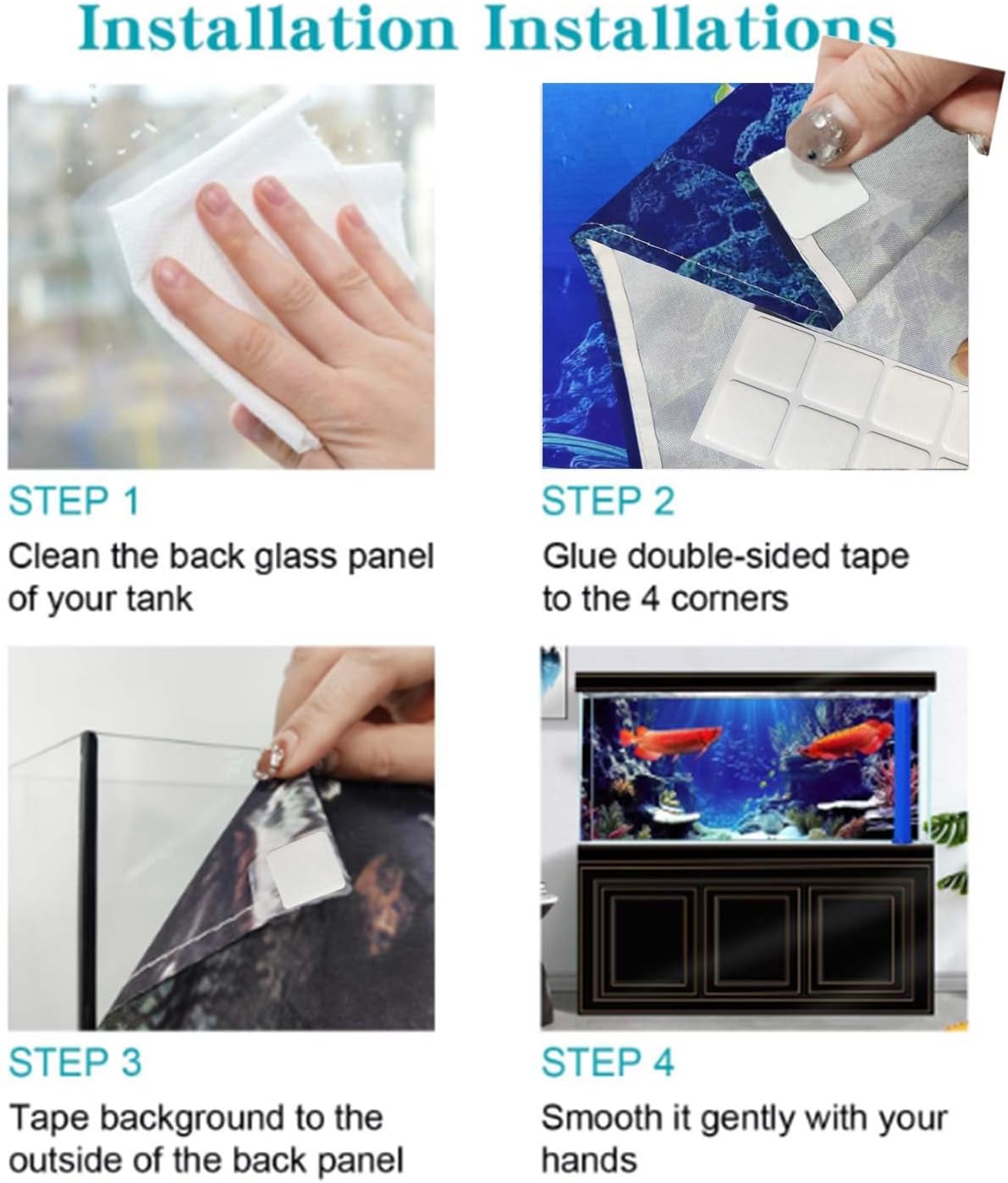 36X20IN Blacklight Octopus Sea Monster HD 3D Black Light Aquarium Background UV Reactive Background Terrarium Background with 10 EVA Double-Sided Tape