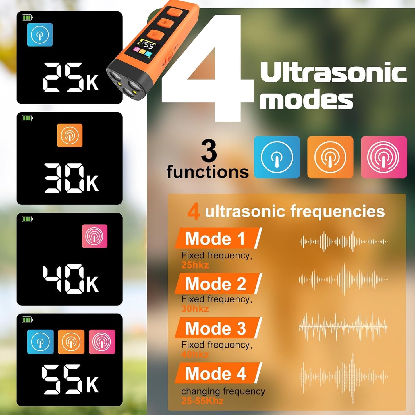 Dog Bark Deterrent Device, 2025 Anti Barking Device for Dogs 65FT Far Ultrasound Dog Bark Deterrent, Humane Alternative to Training Collars, Works Indoors & Outdoors - Stubborn Barking Solution