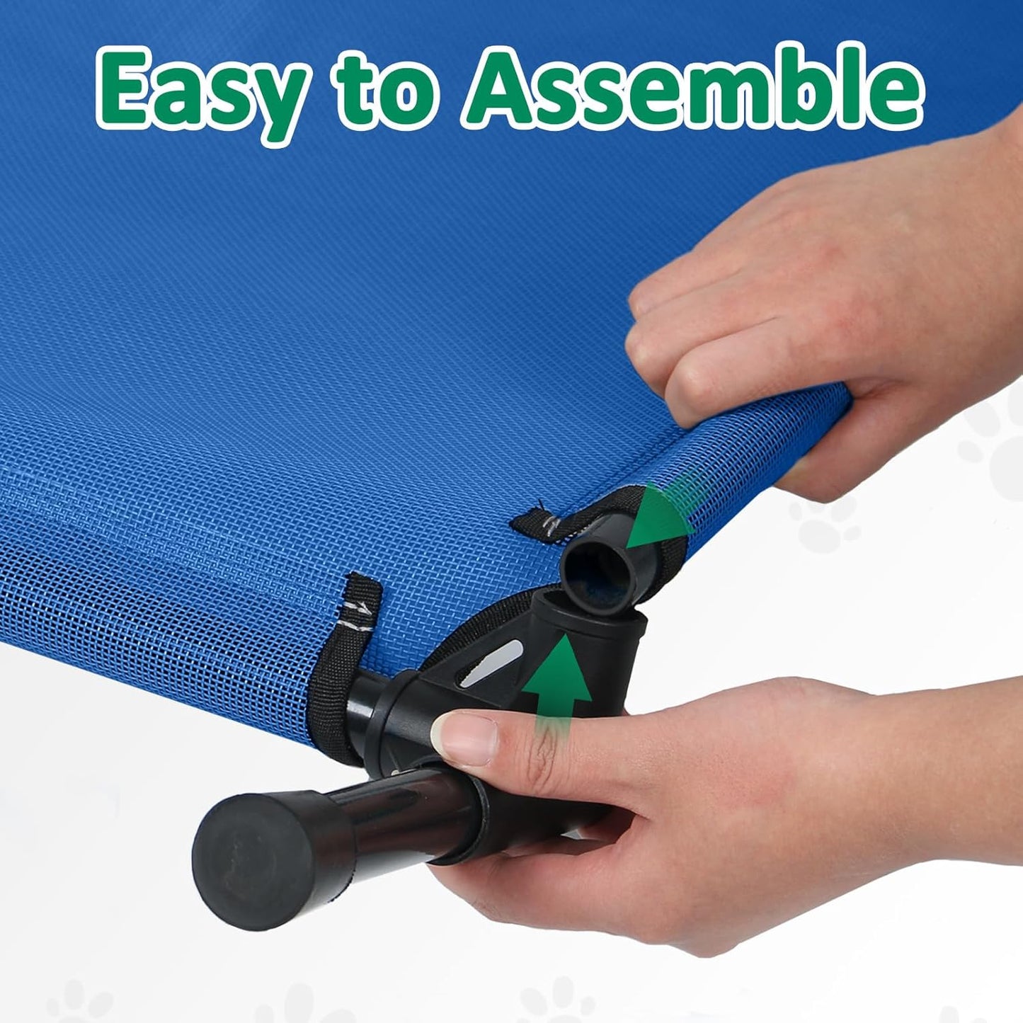 Outdoor Dog Beds Large Sized Dogs, Cooling Elevated Dog Bed with Breathable Mesh & Non Slip Feet, Raised Pet Bed Off The Ground, Lifted Place Cot (L, Blue)