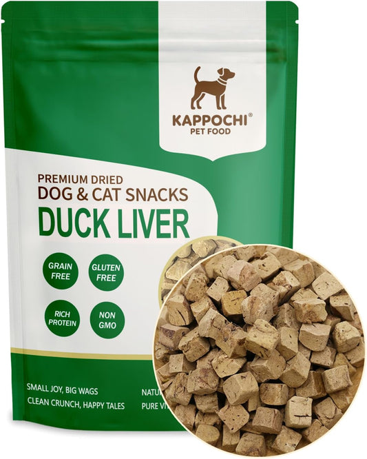 Freeze-Dried Duck Liver Dog Treats, 3.5oz(100.0g), High Protein Training Treats, Single Ingredient, Natural & Raw, No Additives, Grain Free, Gluten Free