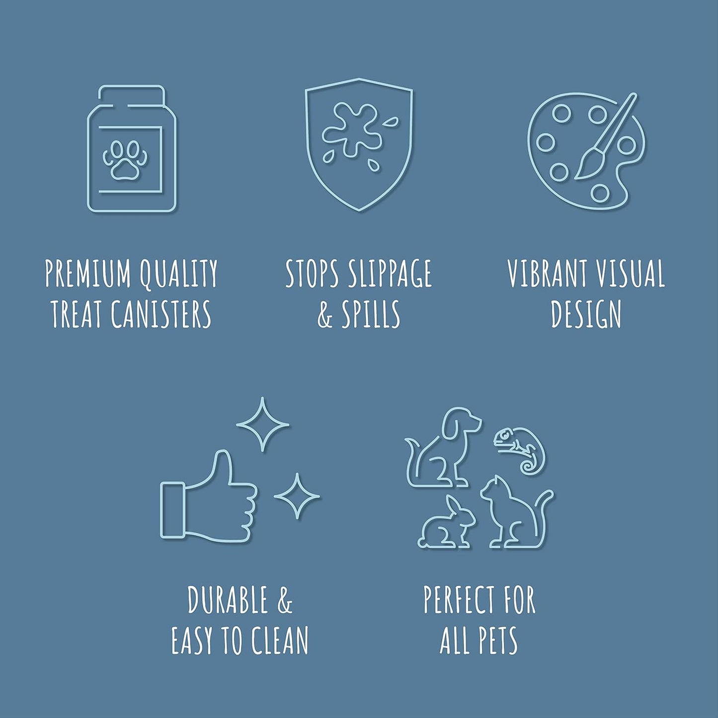 Park Life Designs - Metal Pet Treat Jar with Airtight Lid for Dogs, Cats, Puppies and More, Chic Kitchen Countertop Container for Cookies, Biscuits and Treats (Jasper, Grey, 1.4 Qt)