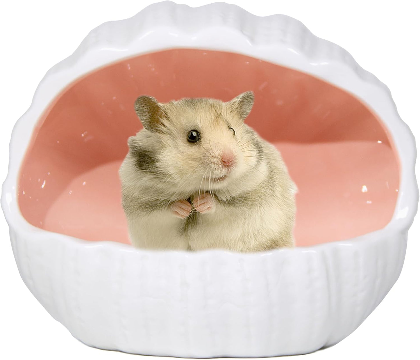 Ceramic Hamster Hideout Guinea Pigs House Guinea Pig Accessories Sand Bathes for Small Pets Hamster Accessories for Cages for Guinea Pigs Chinchillas Gerbils Hedgehogs (Pink)