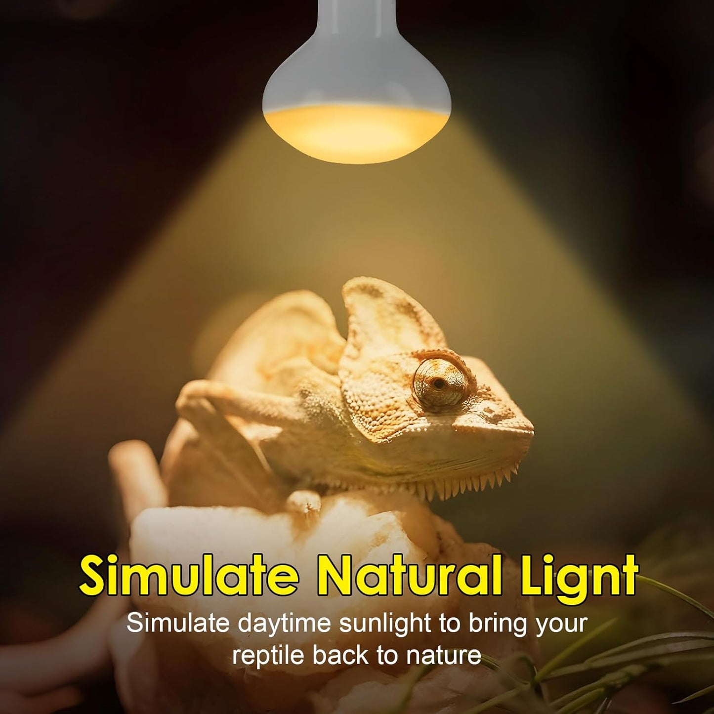 MIXJOY 2Pack Reptile Heat Lamp Bulbs 100W, 60% Intense Heat Bulb UVA Daylight Basking Spot Bulb for Reptiles, Turtle, Lizard, Tortoise, Bearded Dragon, Gecko, Chicken