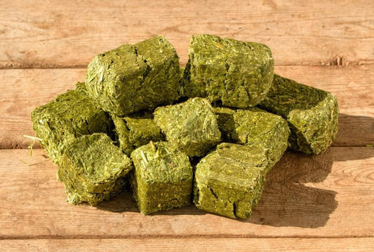 CZ Grain Alfalfa Cubes for Feeding - Rabbits, Goats, Chickens, Cattle, Horses, All Animals Love Alfalfa Cubes (8 Ounces)