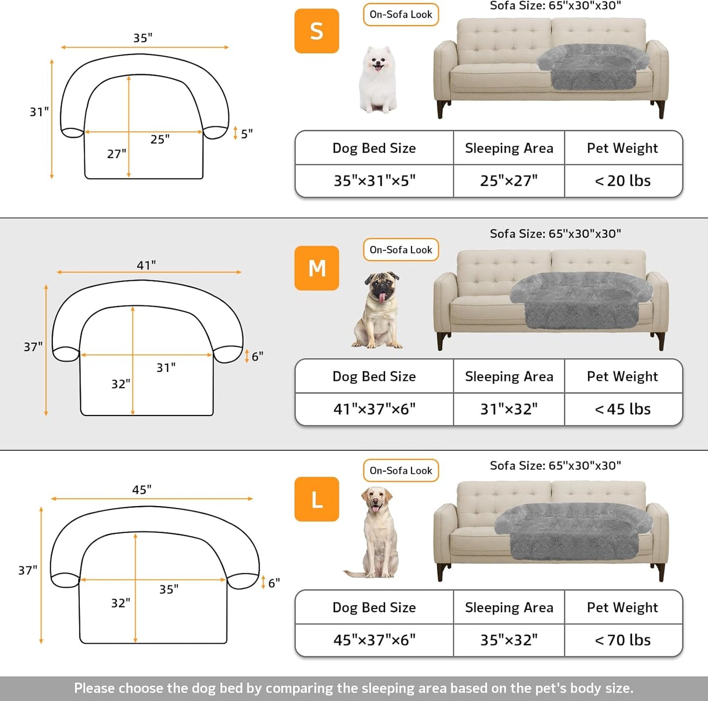 GGIB Calming Dog Bed Fluffy Plush Dog Mat for Furniture Protector with Removable Washable Cover for Large Medium Small Dogs and Cats (Medium, Grey)