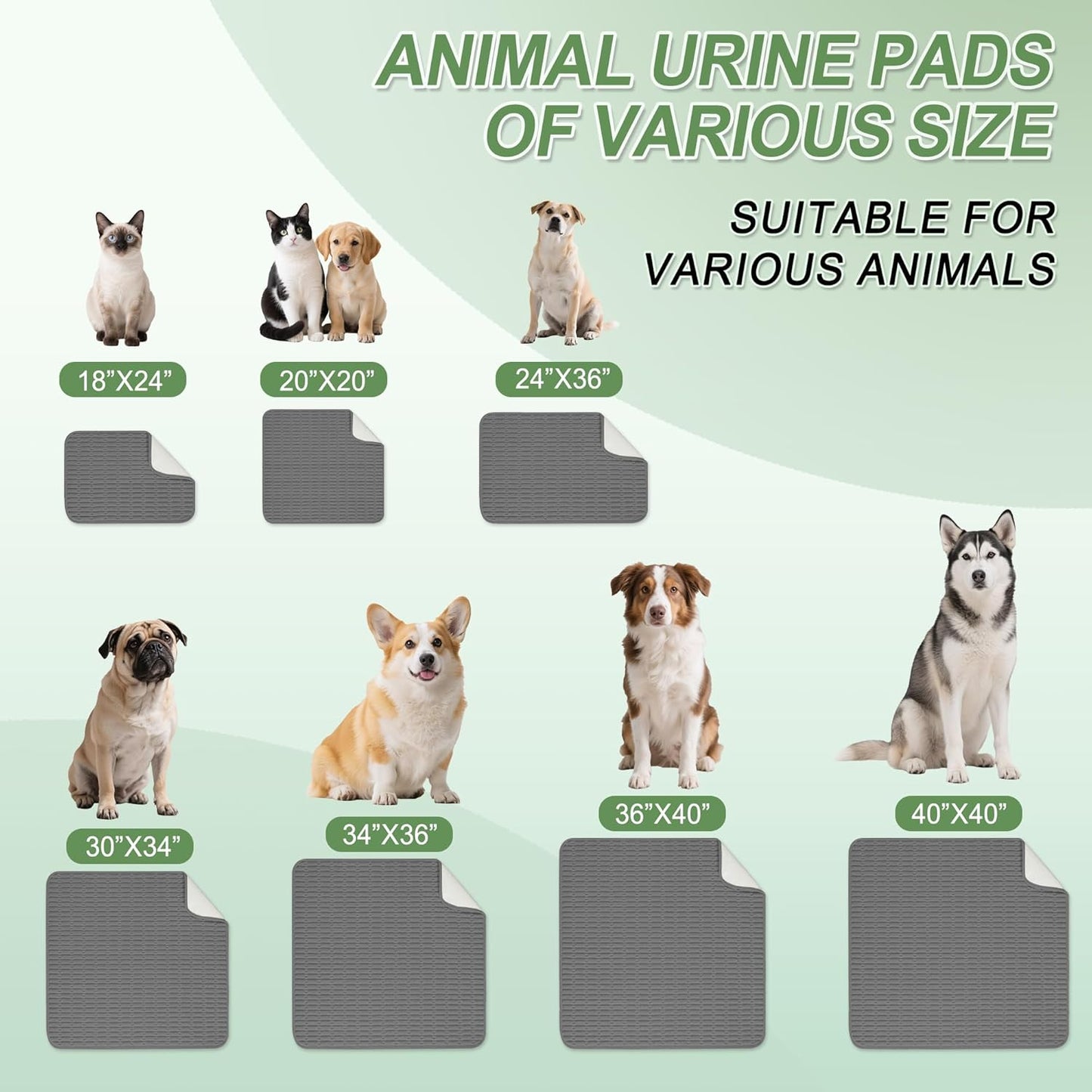 Washable Pee Pads for Dogs, 2 Pack Reusable Puppy Pads Dog Pads, Non-Slip Dog Pee Pads, Leakproof Pet Pee Pads Wee Wee Pads for Dogs. (Dark Grey, 30"x34"(Pack of 2))
