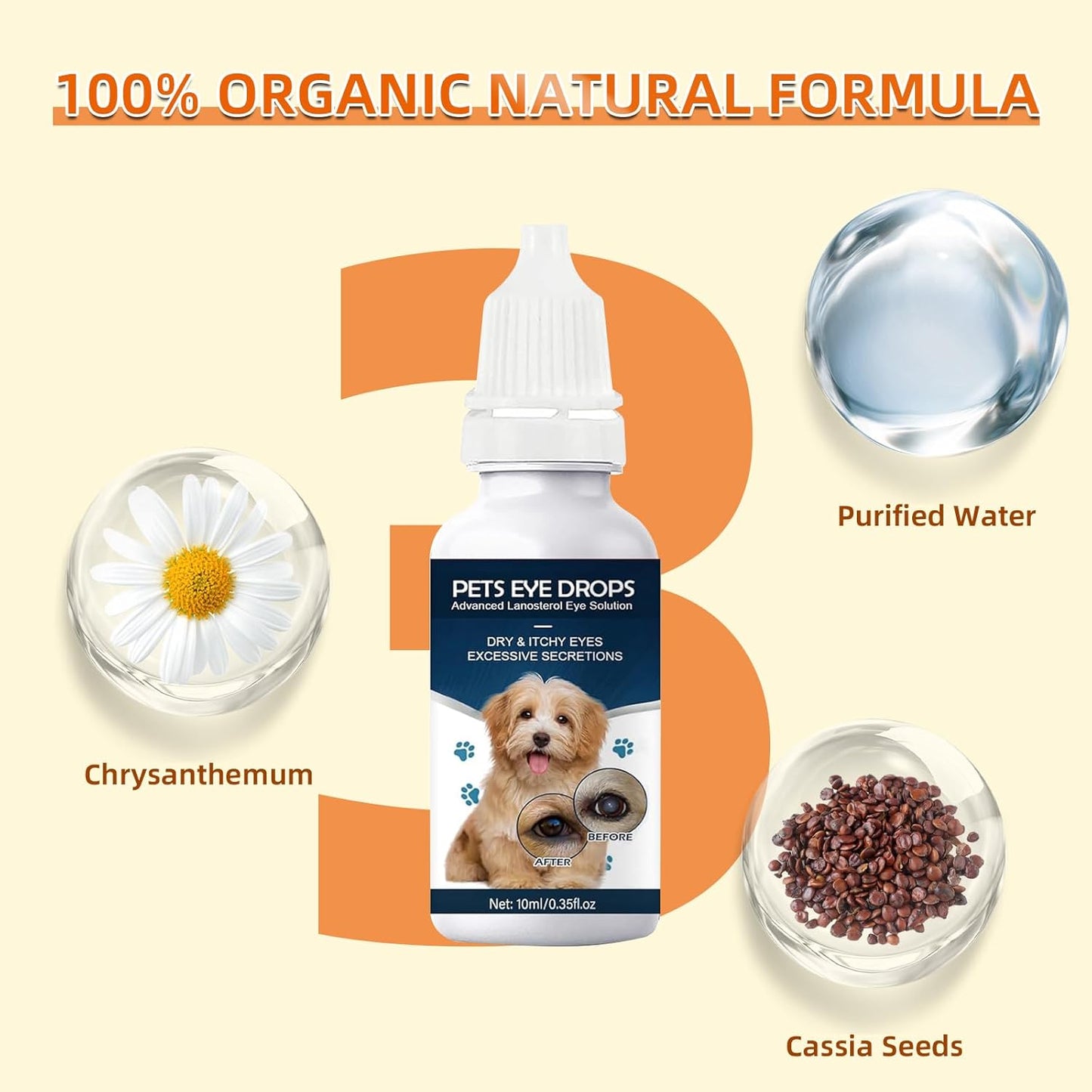 BrennenstuhlCataract Drops for Dogs - Pet Dogeye Drops for Superior Comfort Long - Removing Eye Stains - Used to Clean Tear Stains - ImprovingEye Vision - Safe for Cats and Dogs (2 X 10 Ml)