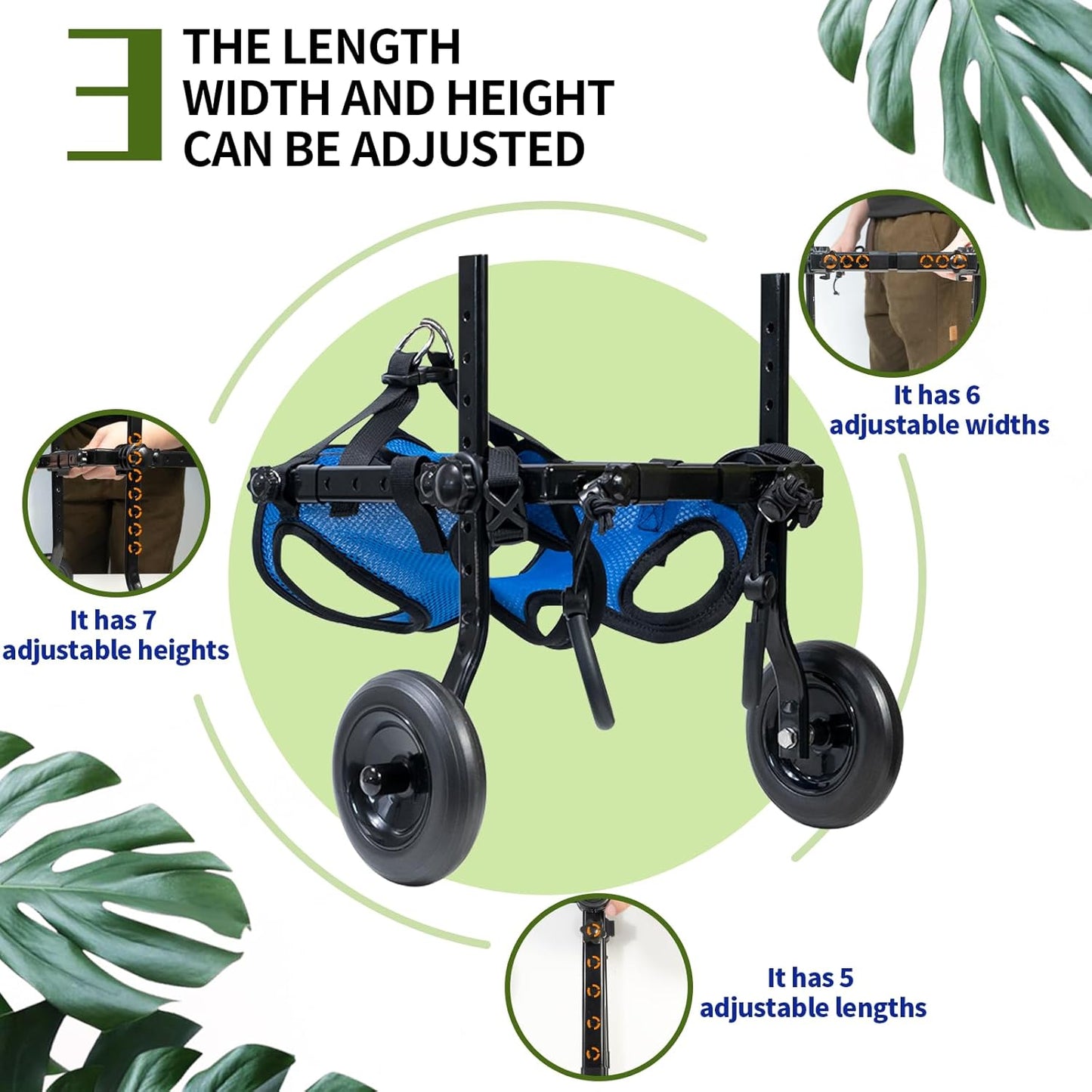 Pet Wheelchair Disabled Hind Legs Walking-Dog Leg Brace and Hip Support，Dog Wheelchair for Back Legs，Adjustable Pet Cart，Assist a paralyzed pet get Back on its feet，Support Leg Brace and Hip (Medium)