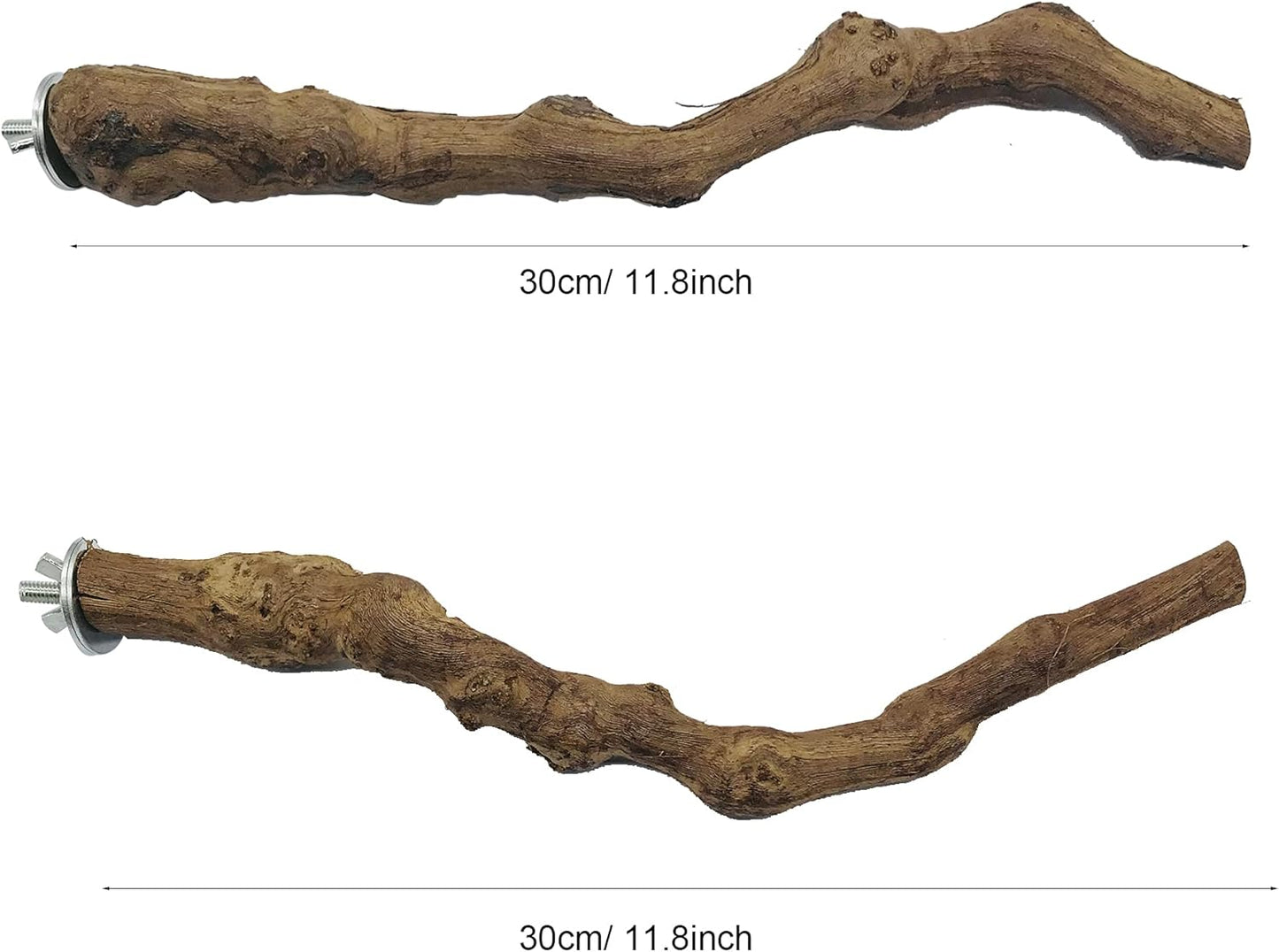 Allazone 4-Piece Bird Perch - Natural Grapevine Stick Swing Chewing Toys for Parrot Cages, Cockatiels, Parakeets, Finches