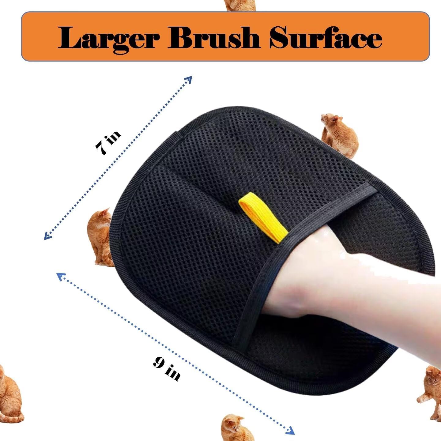 3 PCS Pet Hair Removal Glove for Cats & Dogs, Electrostatic Grooming Gloves for Pet Hair, Reusable Double Sided Static Hair Remover for Couch, Furniture, Carpet & Car Seat