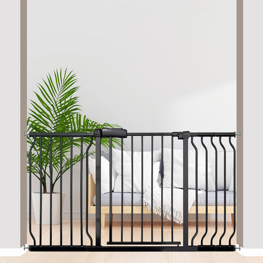 Baby Gates Extra Wide 53-57.5 Inch Large Baby Gate for Stairs Tension Pet Dog Gates Indoor for Doorways No Drilling Pressure Mounted Pet Gates for Kids