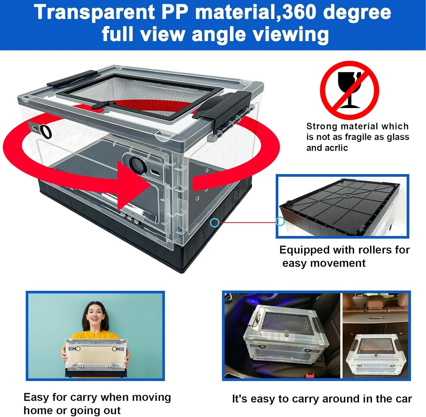 Hamster breeding House Reptile breeding Cages with Wheels (Small Size)