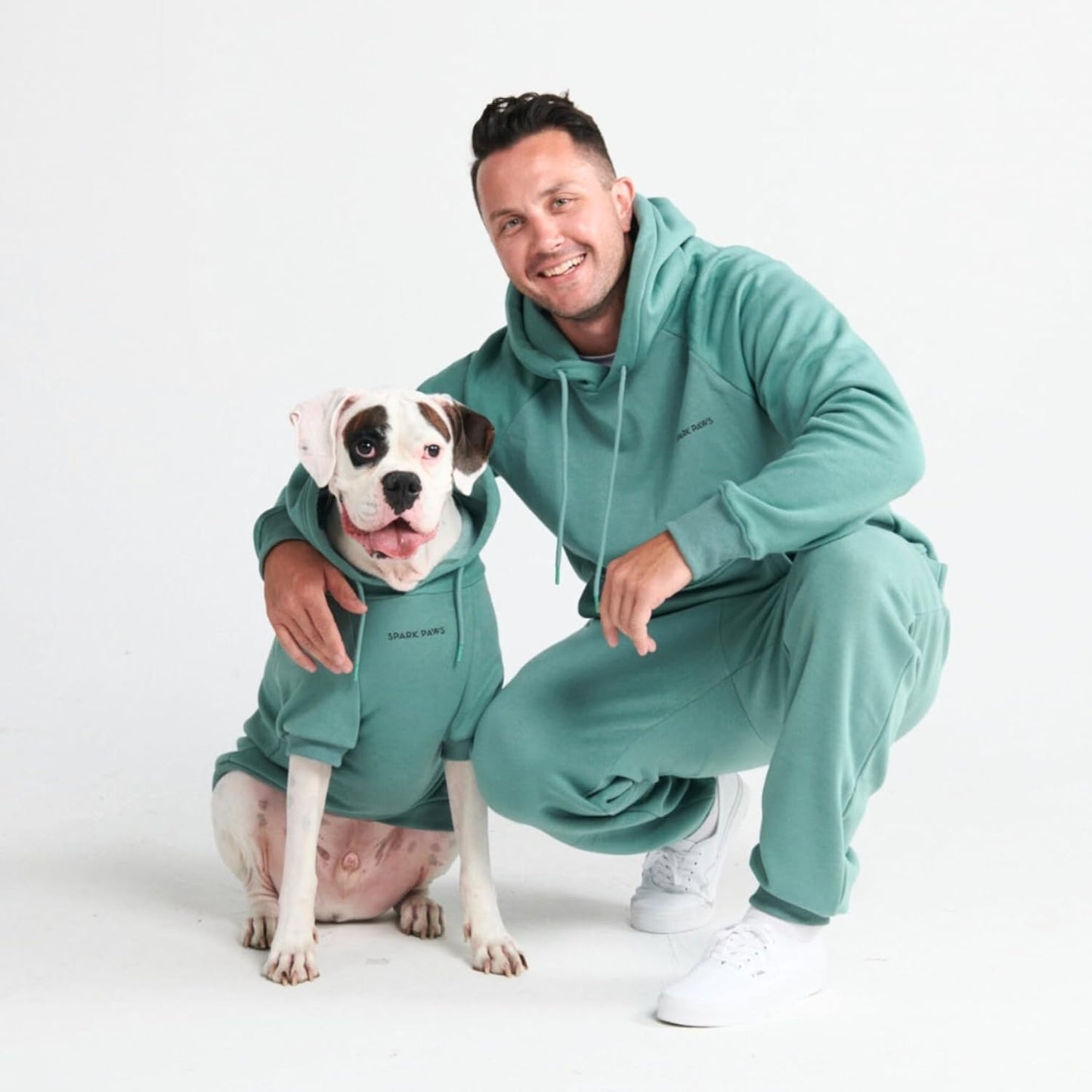 Spark Paws Dog Hoodie – Premium Dog Sweater for Small, Medium, and Large Dogs | Warm Outfits for French Bulldogs, Pitbull, Puppy, Winter Jacket Alternative - Teal - S