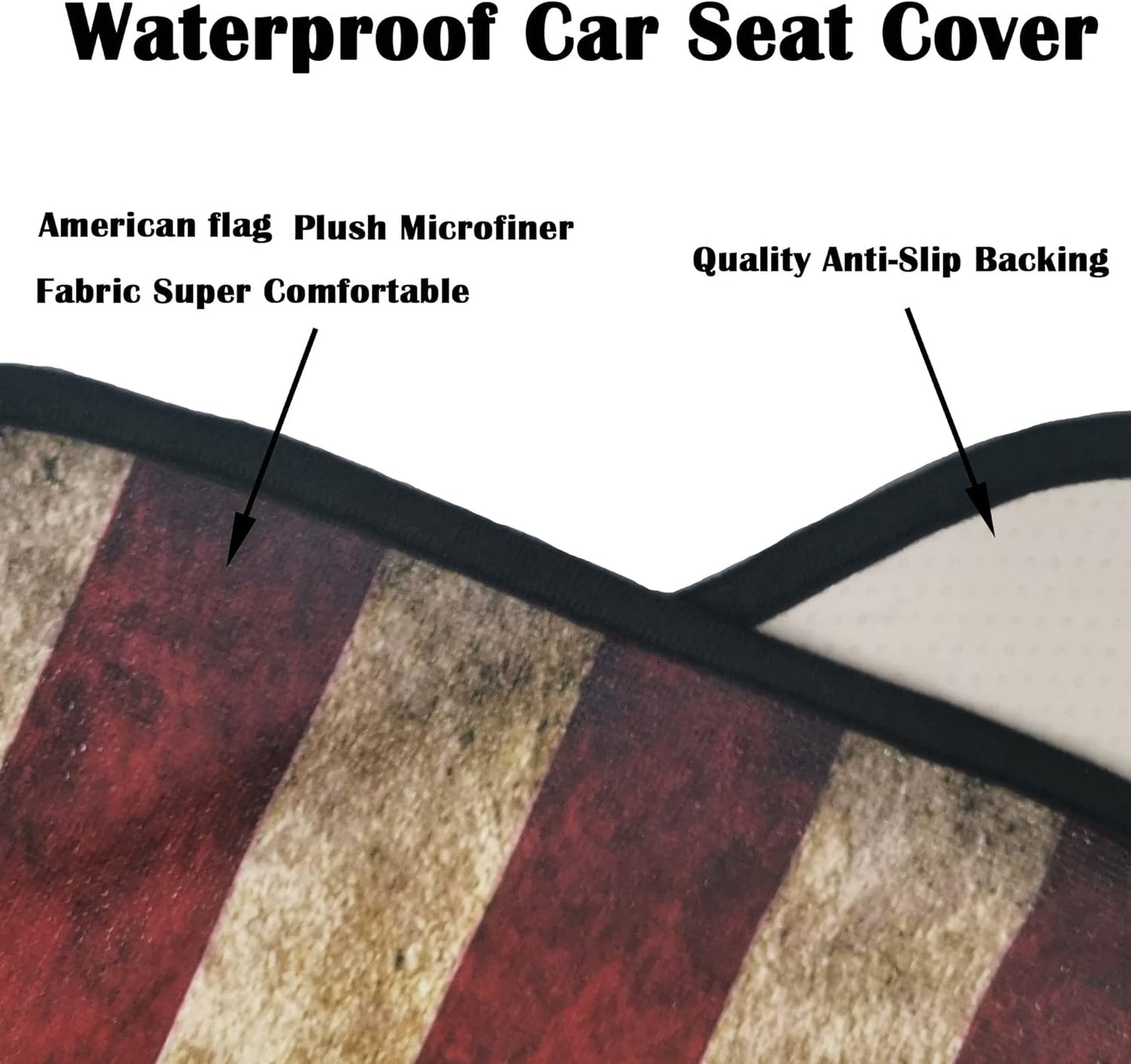 Car Seat Cover Protector Front Seats,for Gym Workout,Running,Swimming,Beach and Hiking,Waterproof Sweat Towel Bucket Seat Covers for Cars SUV Trucks (American Flag, 1Pcs)
