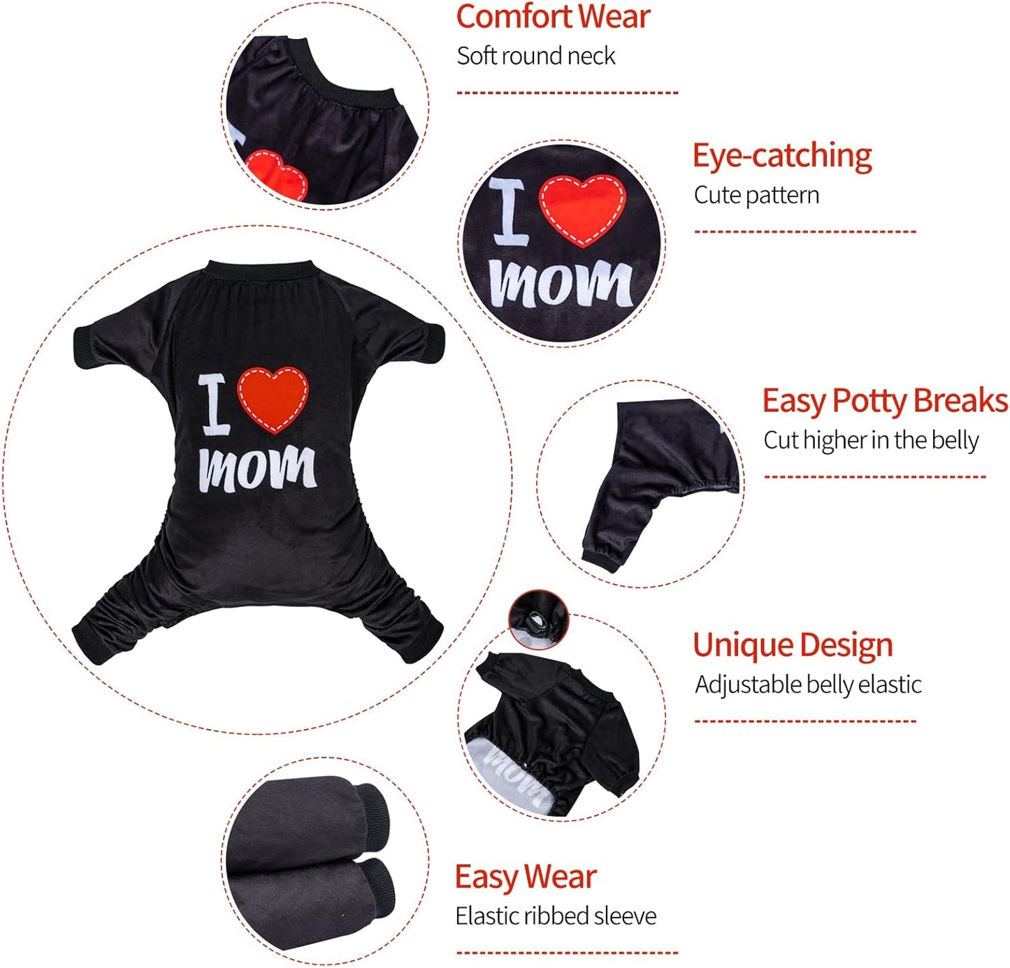 CuteBone Dog Halloween Pajamas Puppy Onesies Small Dogs Soft Pjs Coat Cat Apparel Comfy Pet Christmas Clothes Outfit Doggie Bodysuit P297S