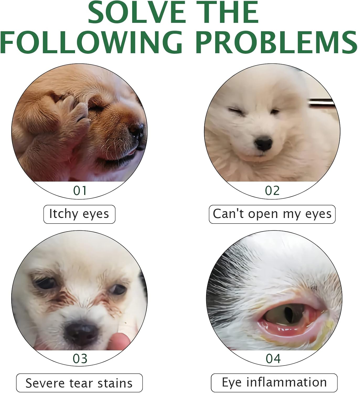 Pet Eye Drops for Dogs & Cats, Relieve Itching, Irritation & Allergies Symptoms - Natural Formula, Dog Eye Infection Treatment, Safe for Daily Use(60ml)