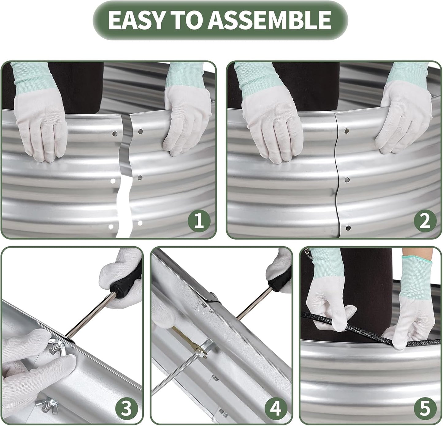 1MORE Galvanized Raised Garden Bed- Planter Garden Boxes Outdoor, Raised Beds for Gardening, 6x3x1ft Metal Garden Bed Kit for Vegetables Flower, Planter Raised Bed with Protective Tape & Tools.Silver