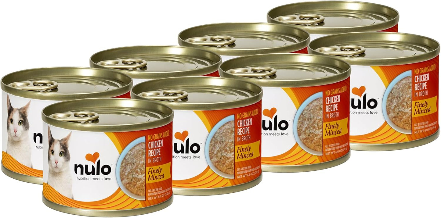 Nulo Finely Minced Chicken Flavor Wet Canned Cat Food, 6.0 Ounce (Pack of 8)
