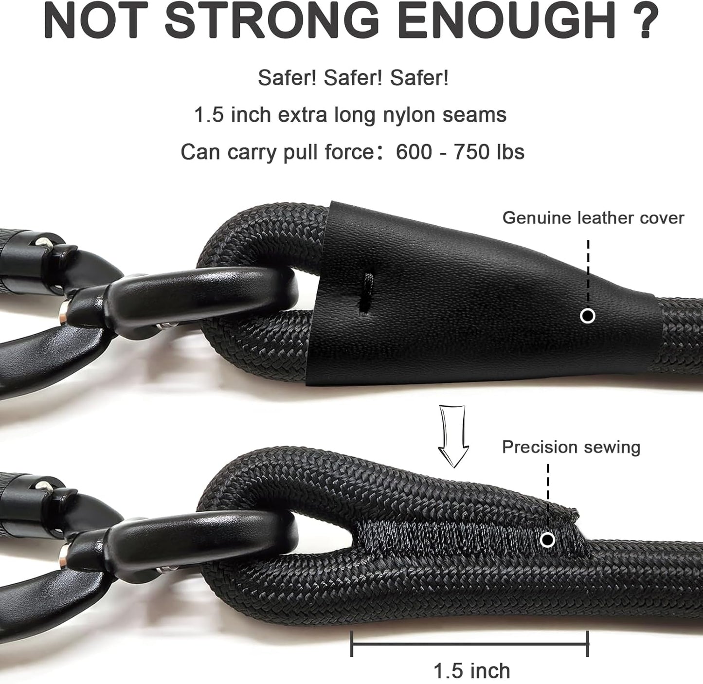 Rope Dog Leash, 4 ft Heavy Duty Dog Leash with Aviation Aluminum Auto Locking Carabiner, Strong Nylon Pet Lead for Small, Medium, Large Dogs (Blue, 4FT)