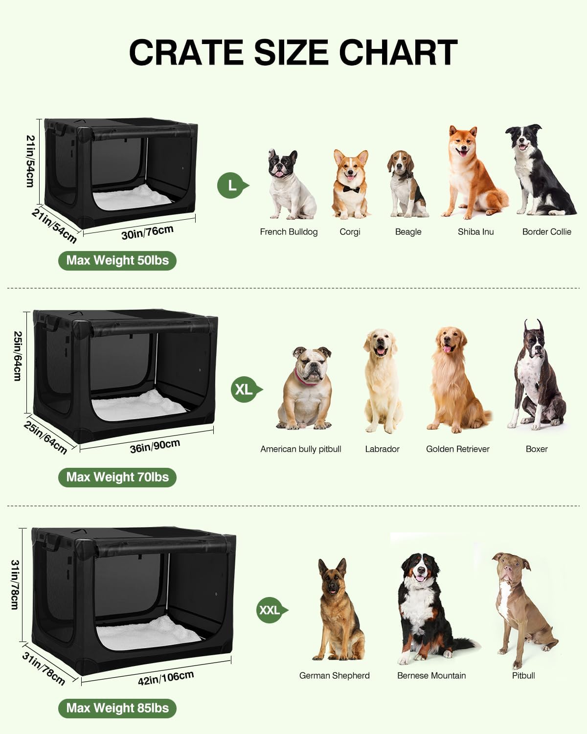 36 Inch Collapsible Travel Dog Crate for Medium Large Dogs, Portable Dog Crate 4-Door Foldable Soft Kennel with Durable Mesh Windows for Indoor & Outdoor Travel, with Storage Bag,Black