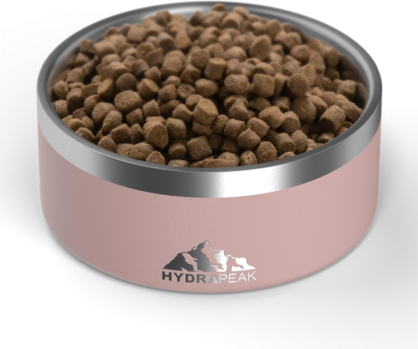 Hydrapeak Dog Bowl; Non Slip Stainless Steel; Water and Food Dish; Large Sized and Small Dogs; 32oz 64oz; Multiple Sizes; 4 Cup | Rosewood