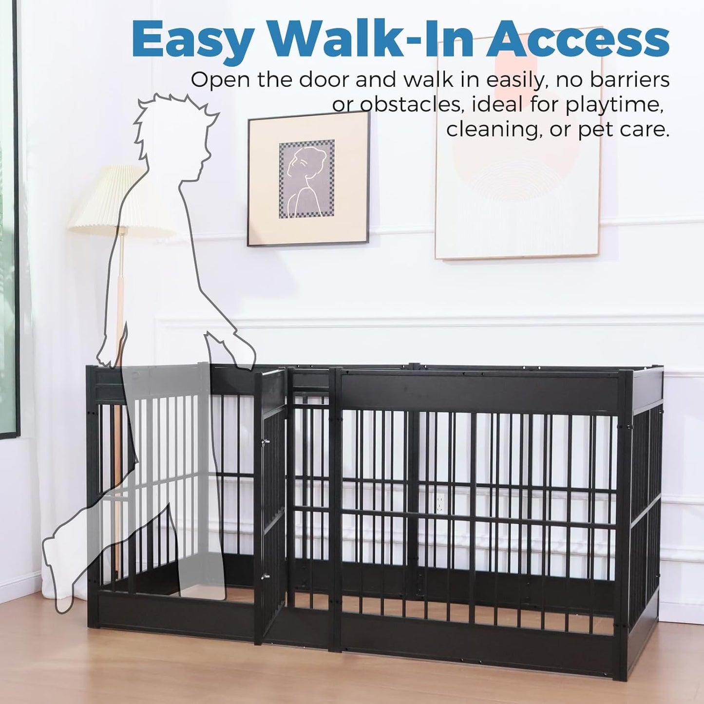 Dog Playpen, 31.5" Height Dog Pen Indoor, Heavy Duty, Safe and Sturdy, Furniture Style Puppy playpen