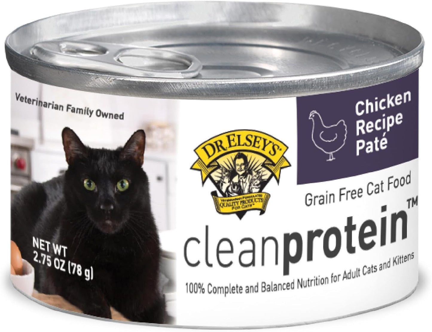 Dr. Elsey's cleanprotein Chicken Recipe Wet Cat Food (Case of 24), 2.75 oz Canned Food