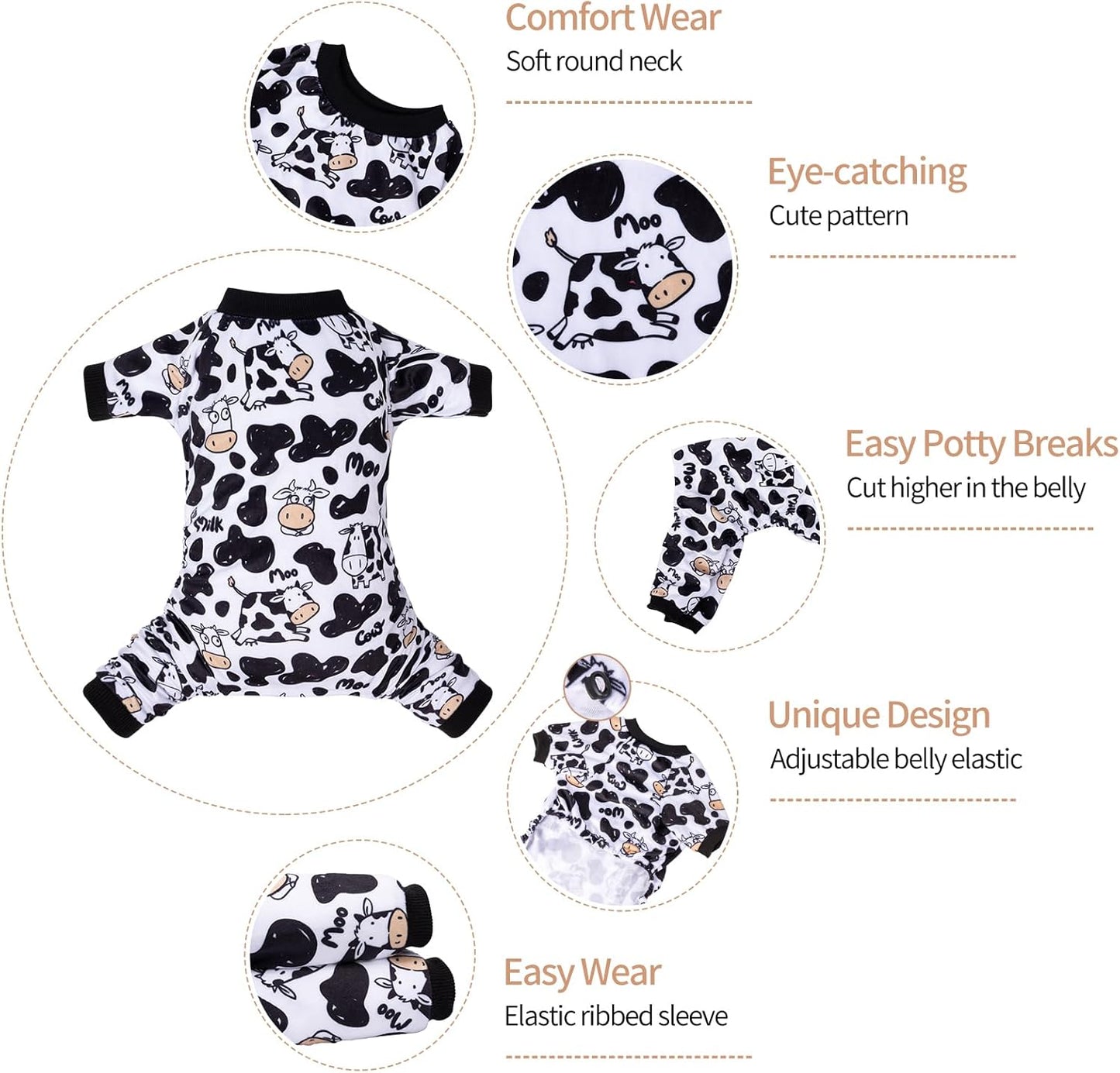 CuteBone Dog Halloween Pajamas Puppy Onesies Small Dogs Soft Pjs Coat Cat Apparel Comfy Pet Christmas Clothes Outfit Doggie Bodysuit P281XL