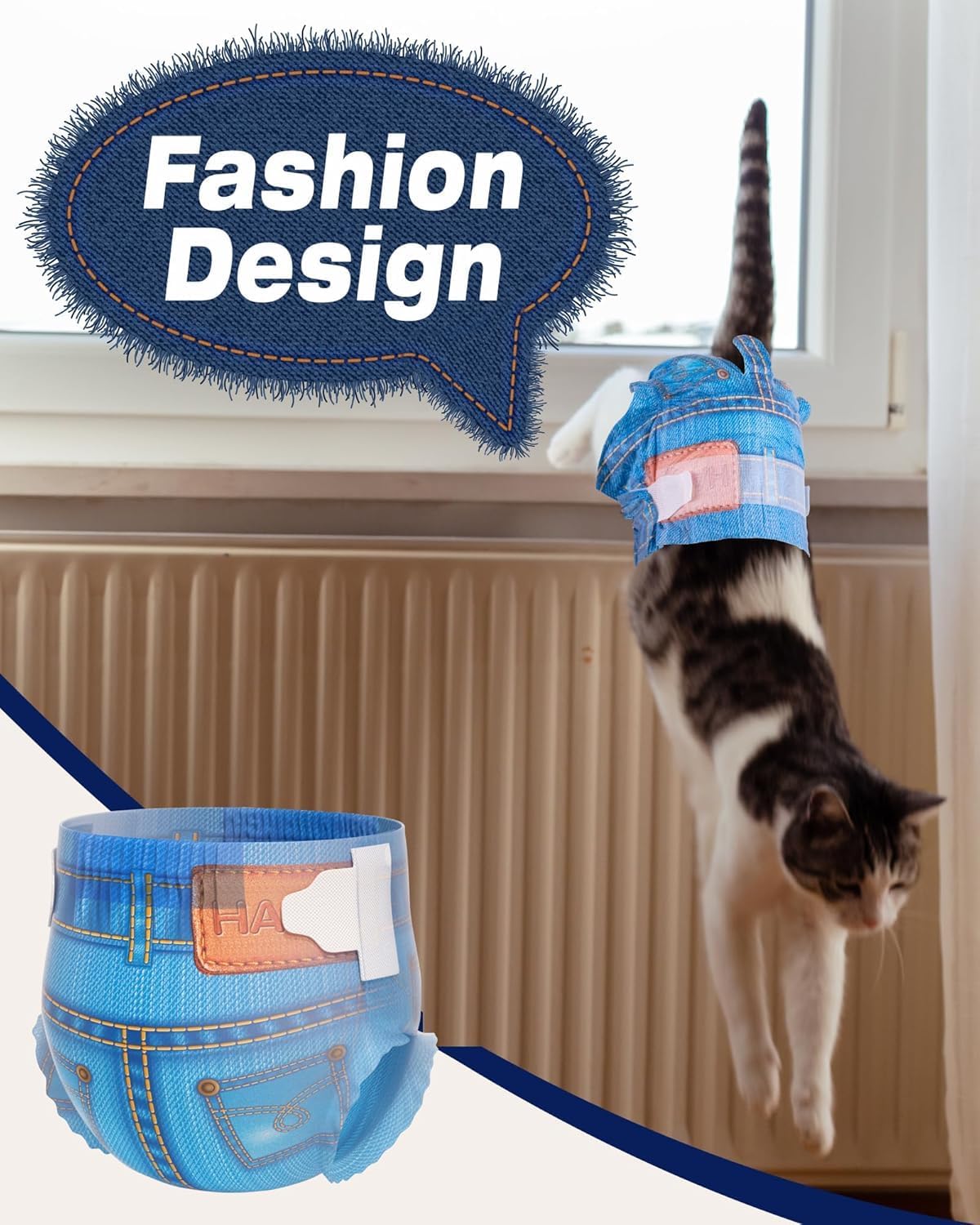 Pet Soft Dog Diapers Female, Disposable Dog Diapers, Cat Diaper for Female Cats, Puppy Diaper 8pcs Medium