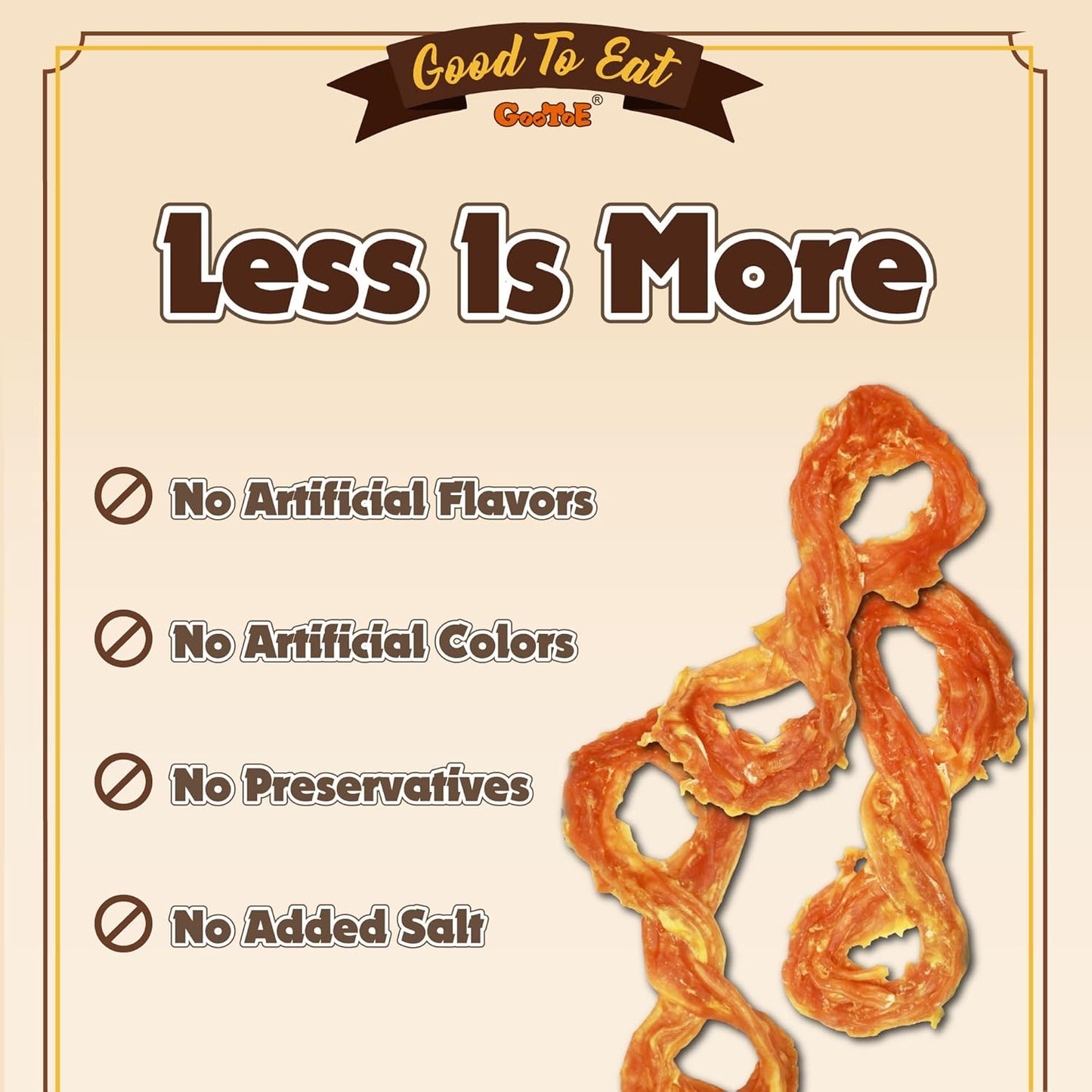 Gootoe Turkey Tendons for Dogs –All-Natural, Hypoallergenic Dog Treats, Rawhide Alternative, Long Lasting Puppy Chews, Healthy Dog Treats for Medium Breeds, Rope (M), 16 oz Pack (1 lb)