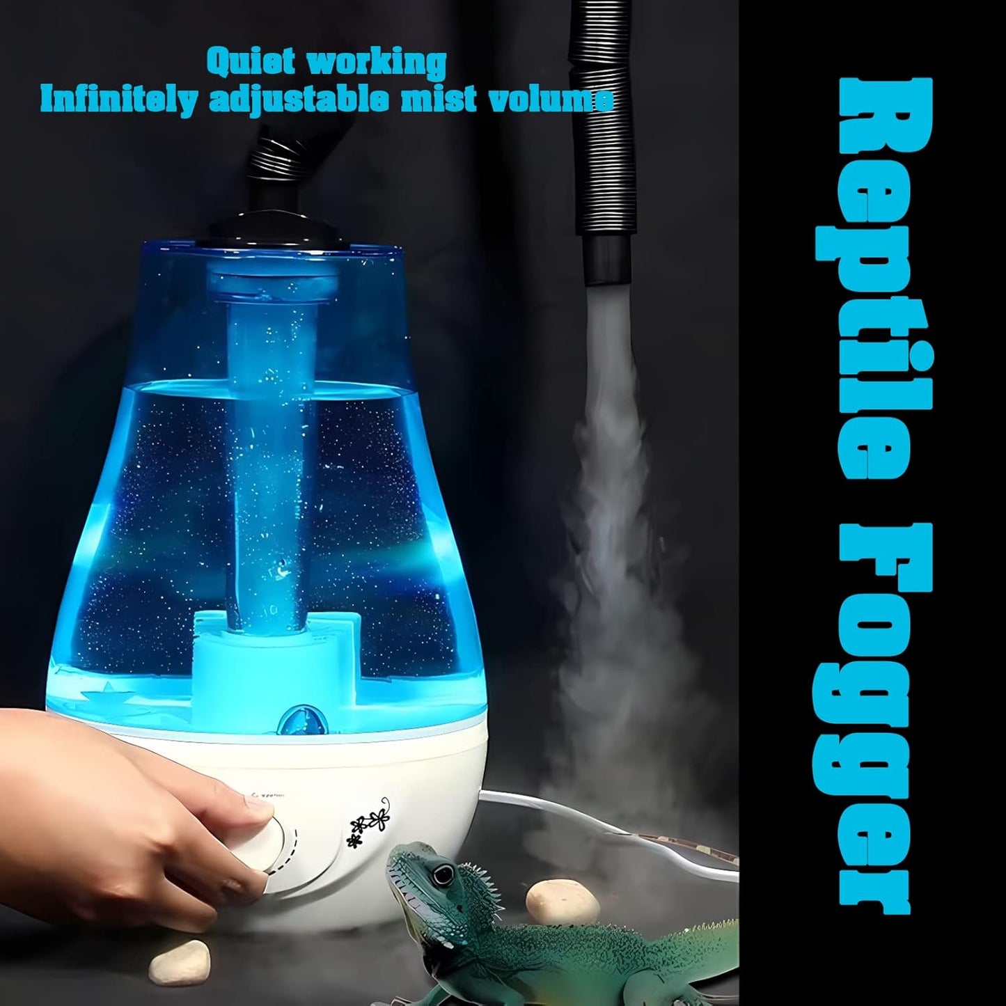 Reptile Fogger, Reptile Humidifiers, Misting System for Reptiles for Tortoise Habitat Chameleon Snake Amphibians(3L) White