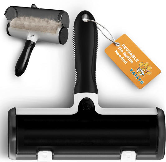 Pet Hair Remover with Fur Collector - Easy to Use Pet Hair Removal Tool - Cat & Dog Hair Remover for Couch, Furniture, Clothes, Bedding, Car - Reusable Lint Roller