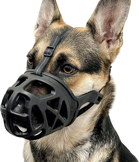 BARKLESS Dog Muzzle, Basket Muzzle for Biting, Chewing and Scavenging, Humane Cage Mouth Cover, Perfect for Grooming and Training Small Aggressive Reactive Dogs (S, Black)
