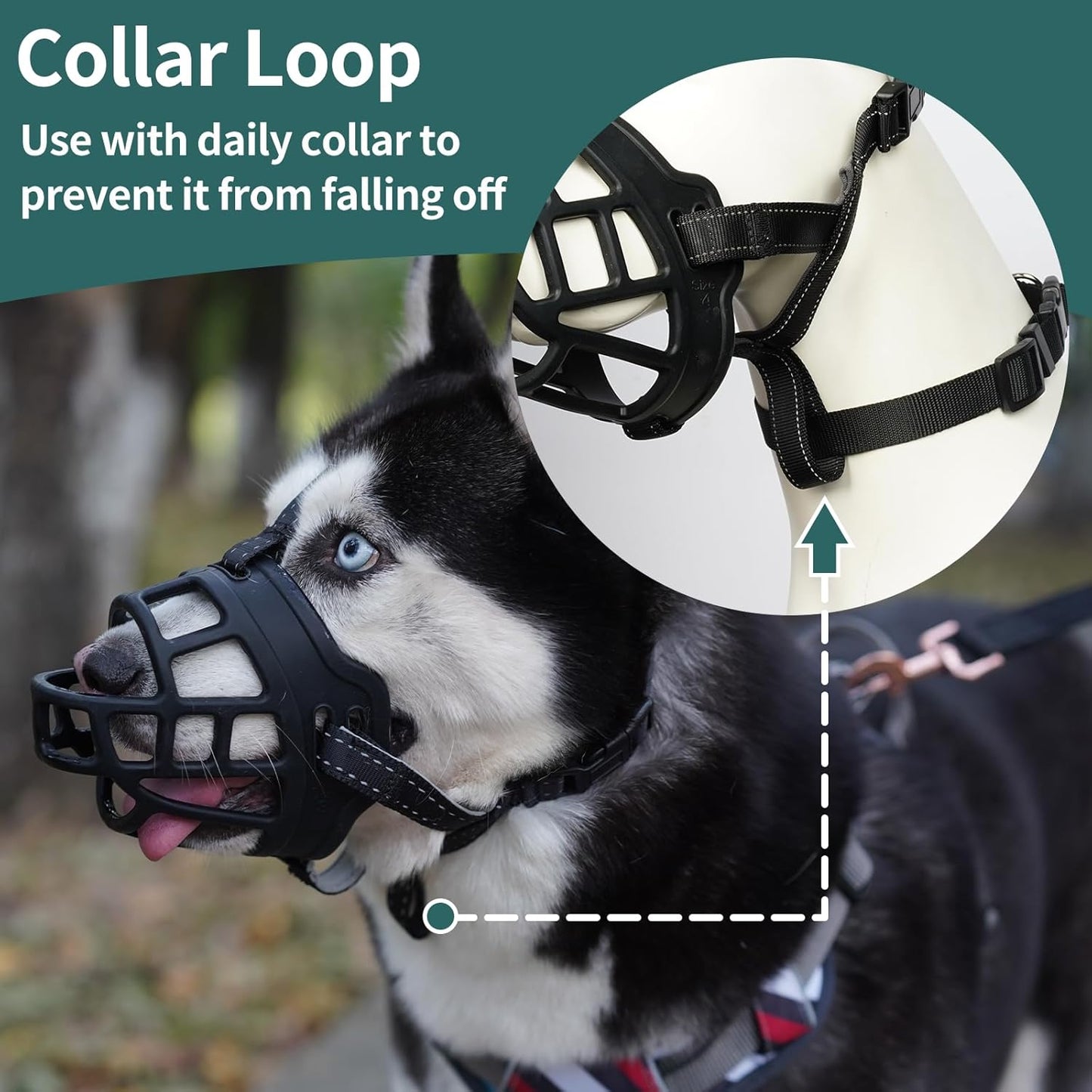 BARKLESS Dog Muzzle, Silicone Basket Muzzle for Small Medium Large Dogs, Soft Cage Mouth Cover Prevent Biting Chewing, Allow Drinking Panting, Suitable for German Shepherd