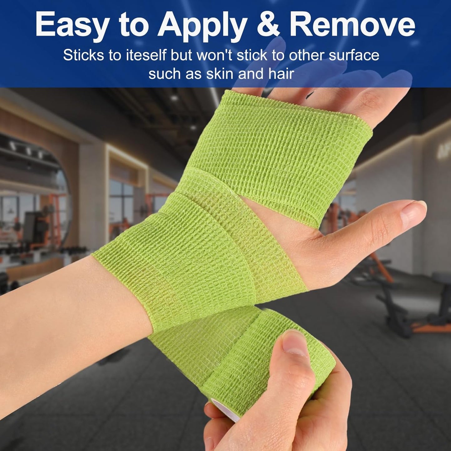 LDIWEE 24 Pack Self Adhesive Bandage Wrap 2 Inch, Vet Wrap for Dogs & Horses, Elastic Cohesive Tape for Athletic Sports, First Aid Medical, Ankle Sprains, Wrist Support