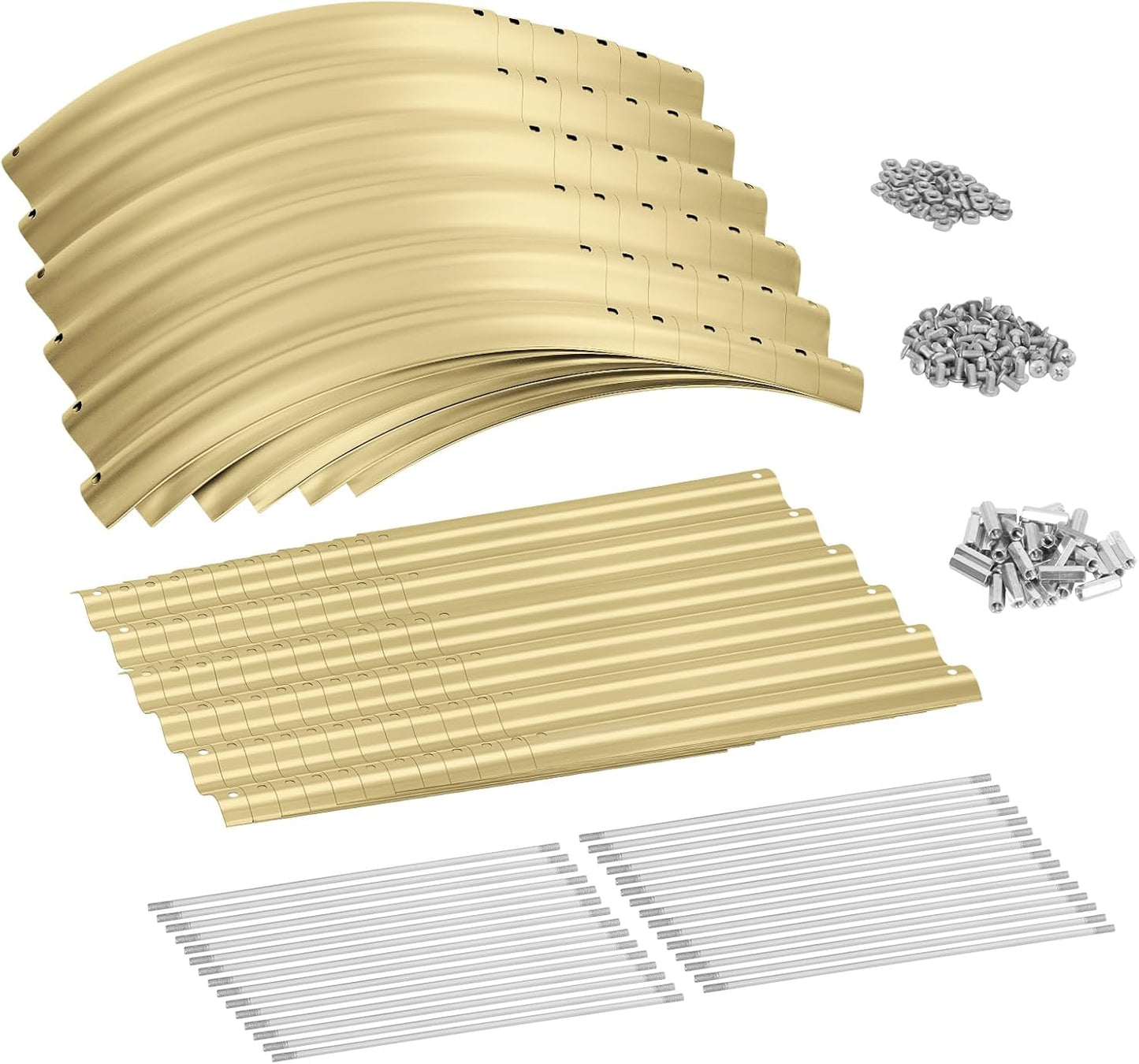 Land Guard 8×2×1.5ft Galvanized Raised Garden Bed Kit, Raised Garden Boxes Outdoor, Oval Metal Raised Garden Beds for Vegetables, Cream Yellow