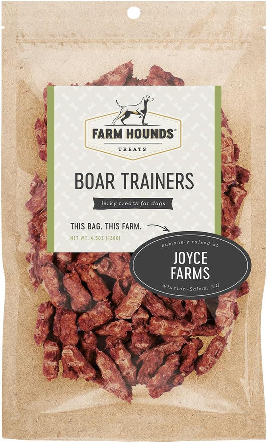 Farm Hounds - Boar Trainers - Premium Natural Jerky for Dogs - from 100% Humanely Raised Boar - Easy-Break - Great for Training & Treats - No Added Fillers - Made in USA - 4.5 oz - 1 Pack