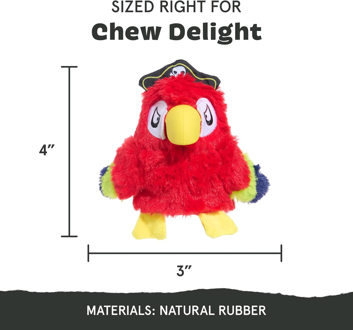 Barkbox Super Chewer Tough Dog Chew Toys for Aggressive Chewers, Plush 2 Toys in 1 (Parrot - Large)